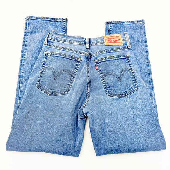 Levi's Wedgie Straight Button Fly Denim Jeans Medium Wash SIze 28 - Picture 5 of 9